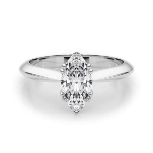 0.1 Ct Natural Marquise Cut Margaret  Solitaire Diamond Rings in Silver 925